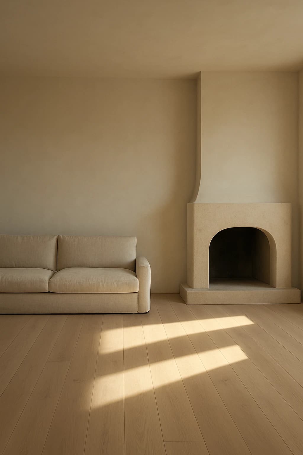 Morning room of Hvilehus, deep sofa beneath a tall north-facing window