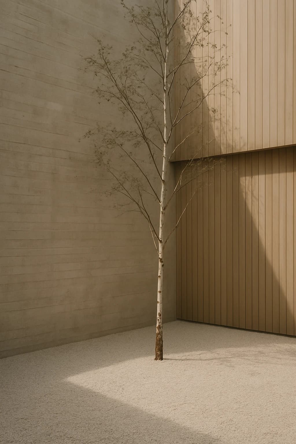 Sculptural white concrete forms of Kalkhus against a dark sky